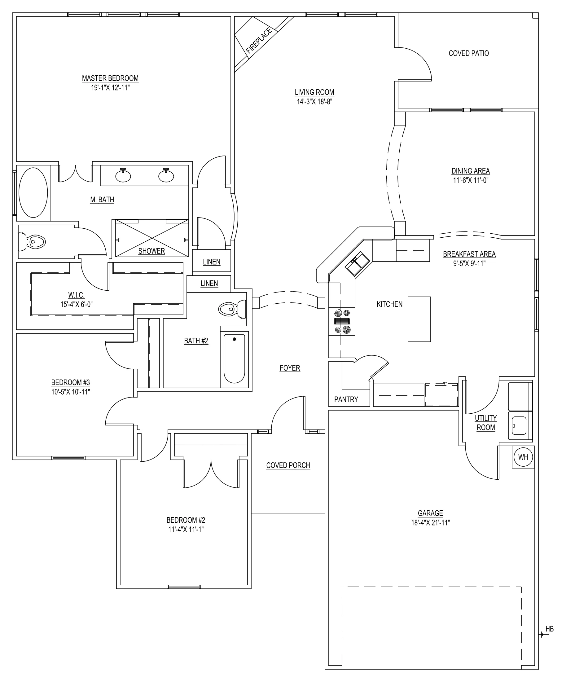 Custom home floor plan: PDF to DWG, re-layered to the builder's standard